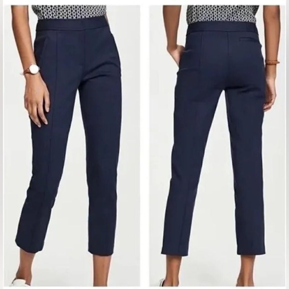 Tory Burch Womens Vanner Ponte Seamed Pants Blue Size 14 NWT